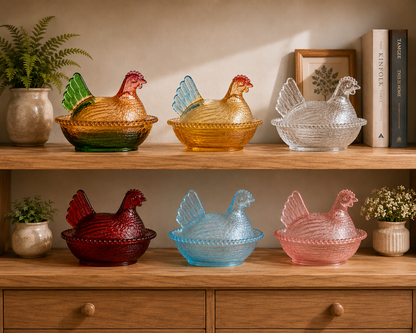 Alerra® Vintage Hen on Nest Glass Dish