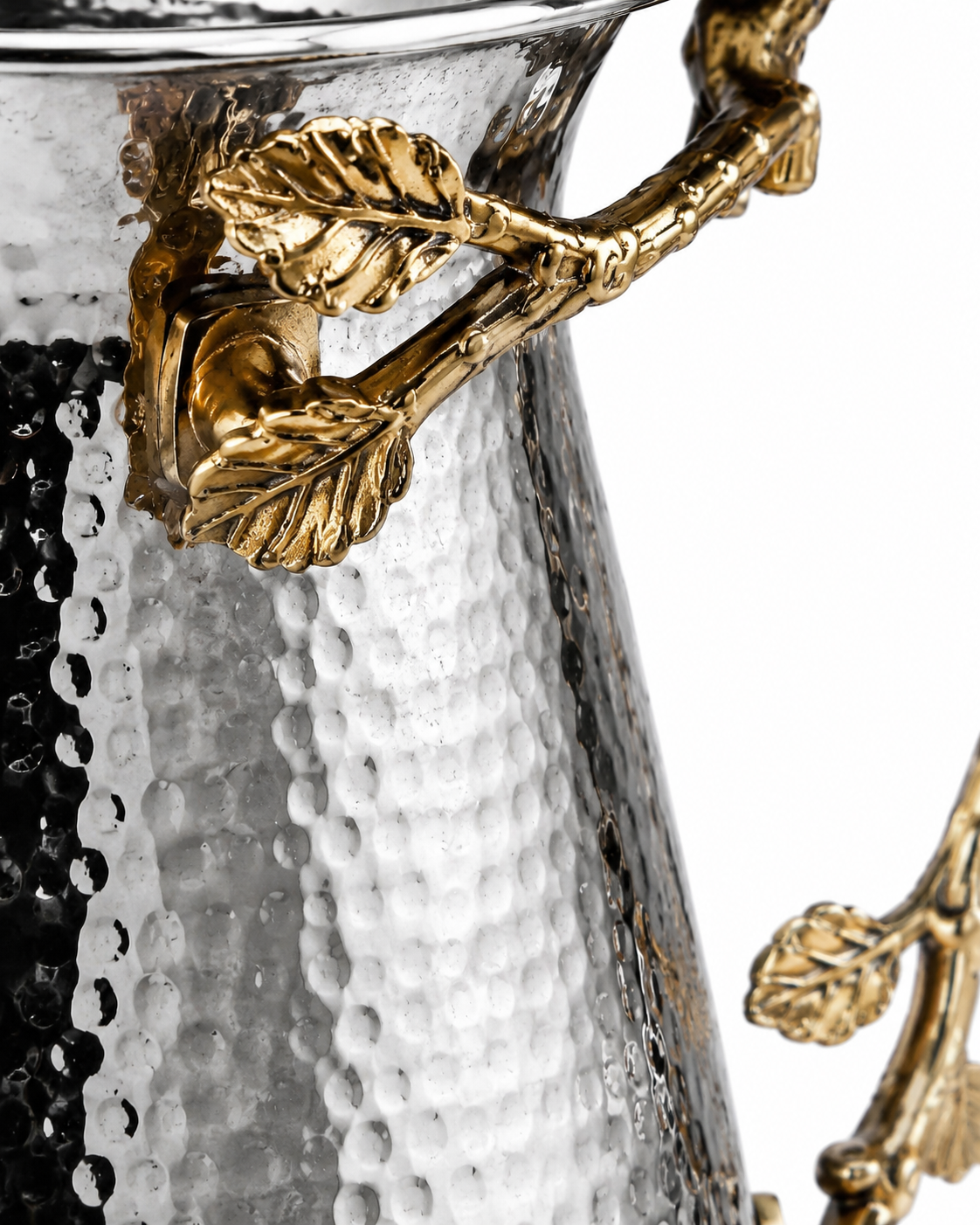 Alerra® 50 Oz Hammered Stainless Steel Pitcher Set (Gilded Vine Edition)