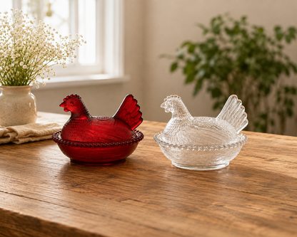 Alerra® Vintage Hen on Nest Glass Dish