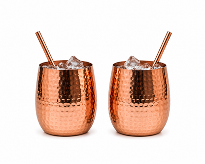 Alerra™ 70 Oz Solid Copper Hammered Pitcher Set