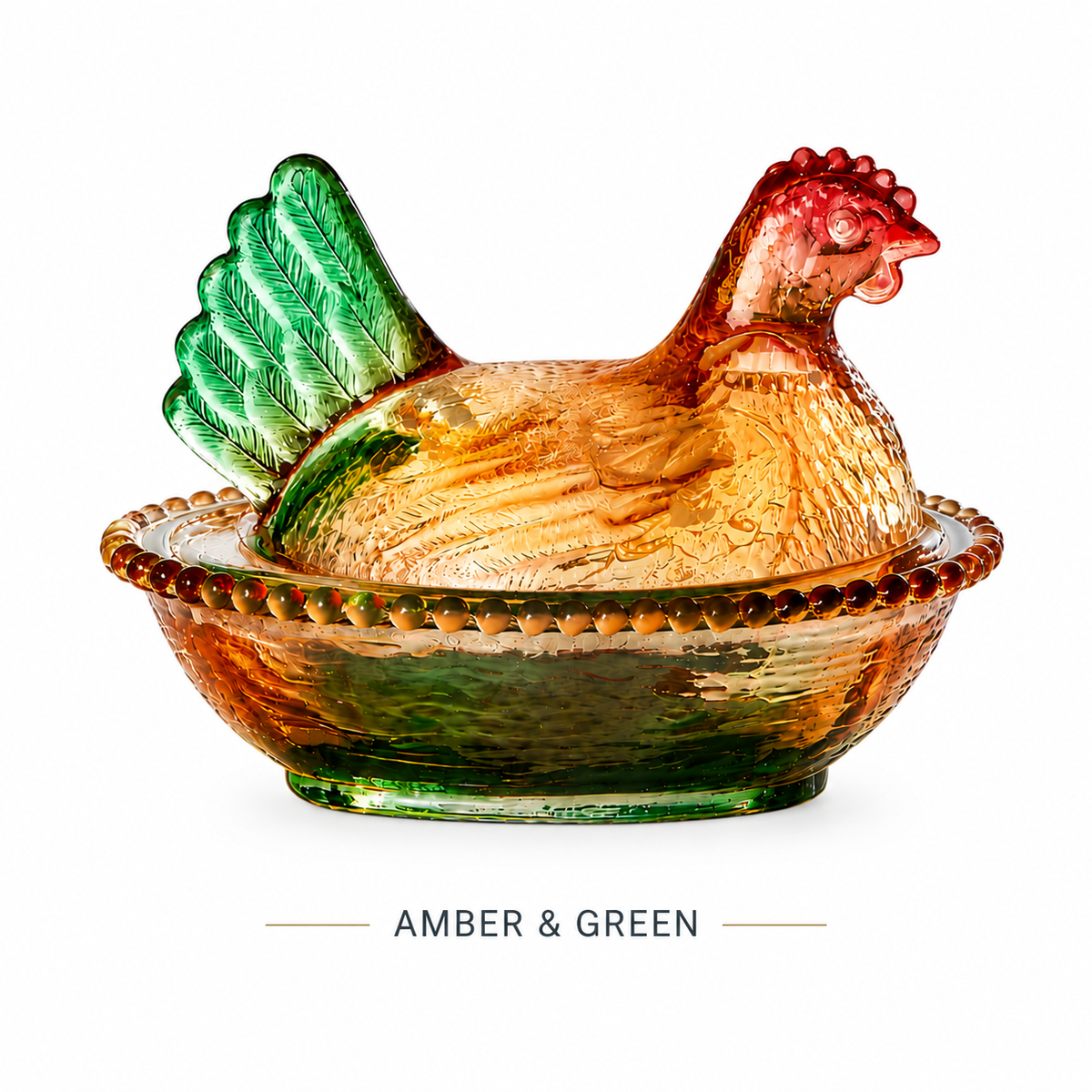 Alerra® Vintage Hen on Nest Glass Dish